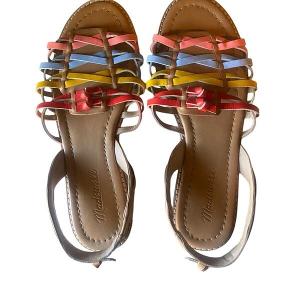 MADEWELL Maya Multi-Color Rainbow Huarache Sandal, Size 6.5 - Picture 1 of 5